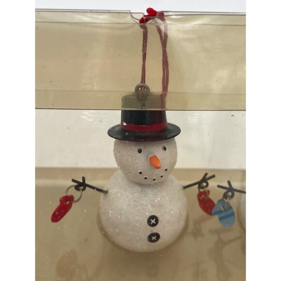 Set Of 6 Hallmark Festive Snowman Ornaments With Glittery Finish & Holiday Acces - Picture 5 of 7